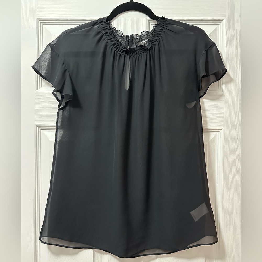 Express Black Sheer Blouse